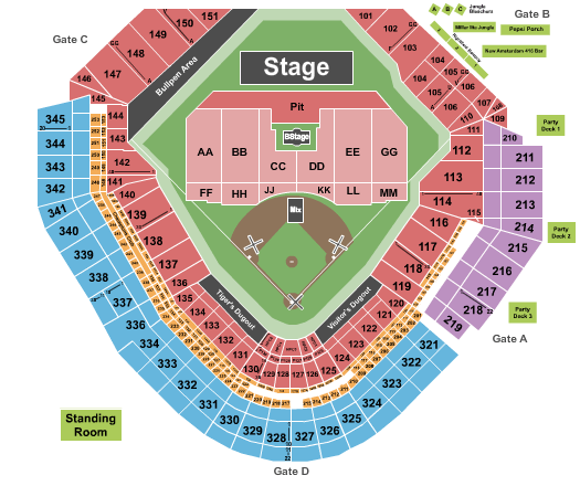 Comerica Park My Chemical Romance Seating Chart